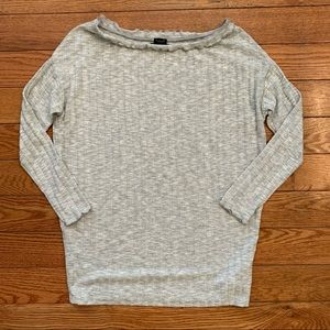 Urban Outfitters Gray Ruffle Neck Off the Shoulder Sweater